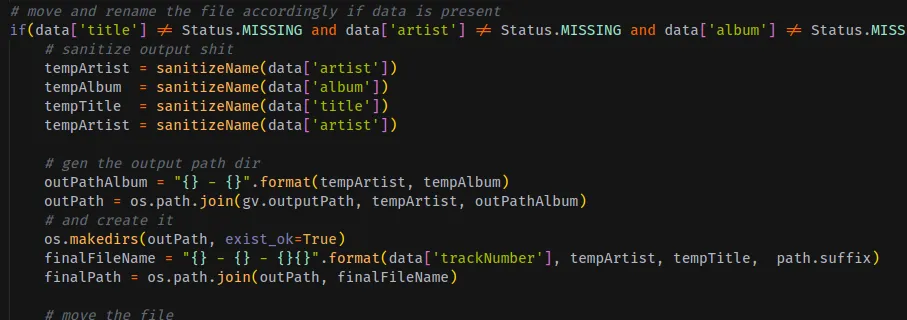 Screenshot of Music Metadata Matcher